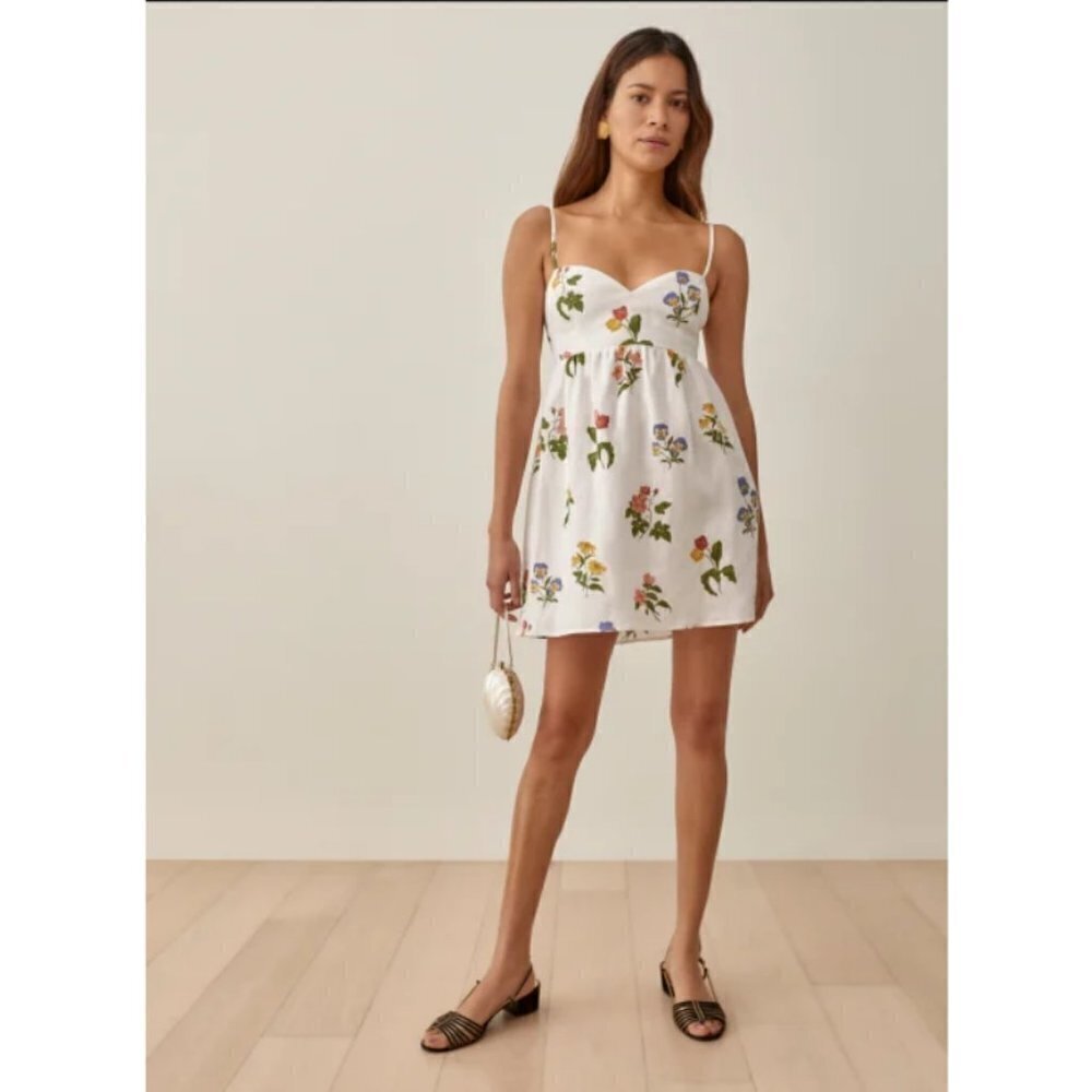 💕REFORMATION💕 Martin Linen Dress ~ Botanical 10 NWT - Picture 3 of 15